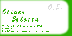 oliver szlotta business card